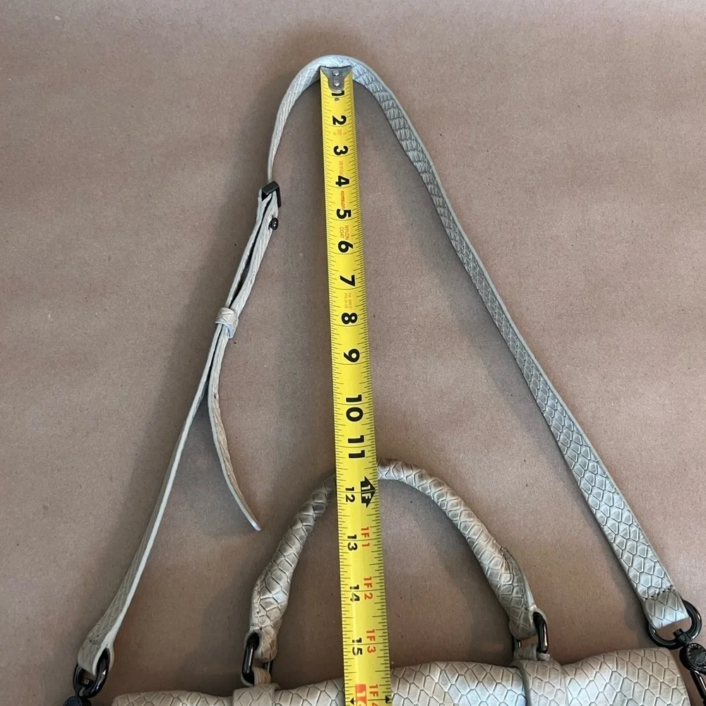 MARC JACOBS Snake Stamped Werdie Top Handle Messenger Satchel Cow Leather Strap